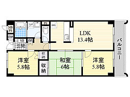 インペリアル南が丘 3LDKの間取図画像