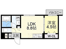 グランエピ 1LDKの間取図画像