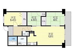 エミネンス辻本2 3LDKの間取図画像
