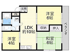 清水マンション 3LDKの間取図画像
