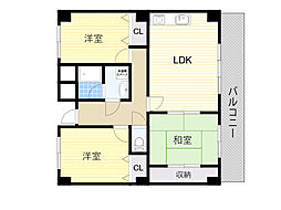 サンハート南茨木 3LDKの間取図画像