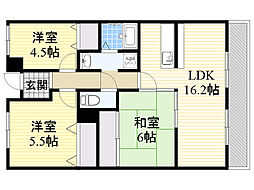 コアロード千里 3LDKの間取図画像