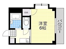 コリーヌ千里 1Kの間取図画像