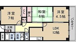 ヴェルデュール南茨木 3LDKの間取図画像