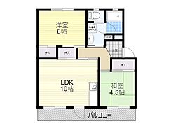 サン春日丘 2LDKの間取図画像