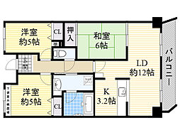 グレンエデン北谷 3LDKの間取図画像