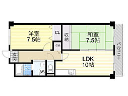 エトワール小松 2LDKの間取図画像