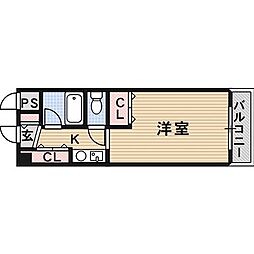 ウインドワード野中 1Kの間取図画像