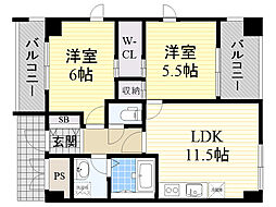 CASABONiTA 2LDKの間取図画像