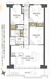 アドリーム石切山手 3LDKの間取図画像