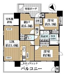 M'PLAZA東大阪ルーベンオーネ 2LDKの間取図画像