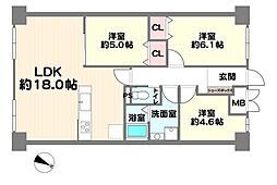 サンハイツ土山 3LDKの間取図画像