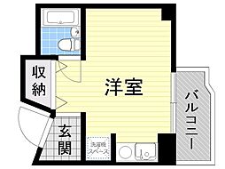 ロイヤルコート上池田 ワンルームの間取図画像
