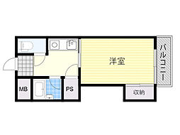 橋本ハイツ 1Kの間取図画像