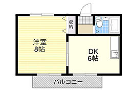 ベストレジデンス蛍池 1DKの間取図画像