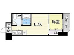リッジ江坂 1LDKの間取図画像