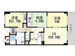 サニーサイド曽根 3LDKの間取図画像