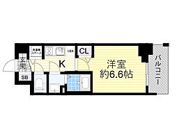 プレサンス塚本グランゲート 1Kの間取図画像