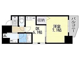 クリスタルグランツ新大阪 1DKの間取図画像