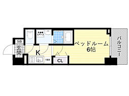 エスリードレジデンス大阪グランノース1 1Kの間取図画像