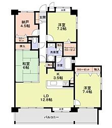 プレリオン豊中中桜塚 3SLDKの間取図画像