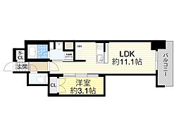 リビオメゾン新大阪 1LDKの間取図画像