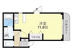 光コート ワンルームの間取図画像