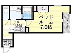 JR東海道・山陽本線 塚本駅 徒歩7分の賃貸アパート 2階1Kの間取り