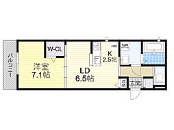 JR東海道・山陽本線 JR総持寺駅 徒歩7分の賃貸アパート 1階1LDKの間取り