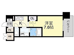 北大阪急行電鉄 江坂駅 徒歩14分の賃貸マンション 10階1Kの間取り