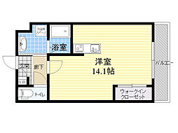 阪急千里線 山田駅 徒歩10分の賃貸マンション 4階ワンルームの間取り