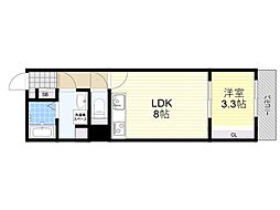 阪急千里線 下新庄駅 徒歩8分の賃貸アパート 1階1LDKの間取り