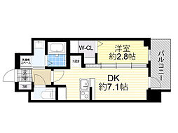 阪急京都本線 崇禅寺駅 徒歩6分の賃貸マンション 4階1DKの間取り