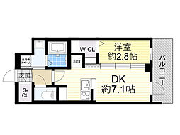 阪急京都本線 崇禅寺駅 徒歩6分の賃貸マンション 6階1DKの間取り