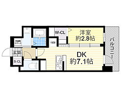 阪急京都本線 崇禅寺駅 徒歩6分の賃貸マンション 9階1DKの間取り