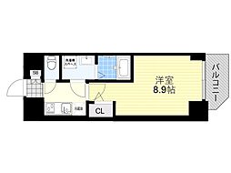 阪急京都本線 上新庄駅 徒歩4分の賃貸マンション 14階1Kの間取り