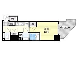 JR東海道・山陽本線 岸辺駅 徒歩4分の賃貸マンション 4階1Kの間取り