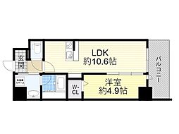 阪急京都本線 茨木市駅 徒歩7分の賃貸マンション 3階1LDKの間取り