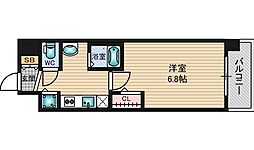 阪急京都本線 崇禅寺駅 徒歩9分の賃貸マンション 8階1Kの間取り