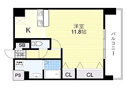 JR東海道・山陽本線 吹田駅 徒歩3分の賃貸マンション 4階1Kの間取り