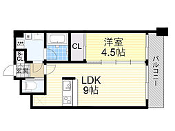 北大阪急行電鉄 緑地公園駅 徒歩3分の賃貸マンション 10階1LDKの間取り