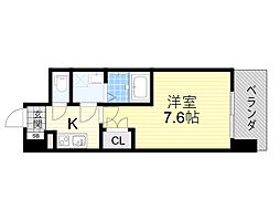 北大阪急行電鉄 江坂駅 徒歩14分の賃貸マンション 7階1Kの間取り