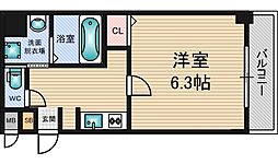 阪急京都本線 崇禅寺駅 徒歩6分の賃貸マンション 2階1Kの間取り