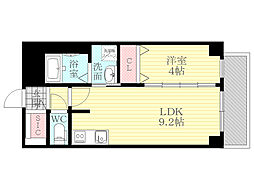 阪急京都本線 淡路駅 徒歩6分の賃貸マンション 1階1LDKの間取り