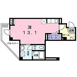 JR福知山線 川西池田駅 徒歩4分の賃貸マンション 1階ワンルームの間取り