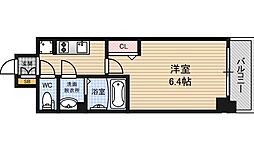 阪急千里線 淡路駅 徒歩3分の賃貸マンション 3階1Kの間取り