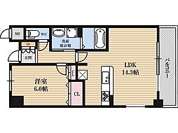 Osaka Metro御堂筋線 新大阪駅 徒歩9分の賃貸マンション 7階1LDKの間取り