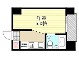 阪急京都本線 淡路駅 徒歩11分の賃貸マンション 4階1Kの間取り