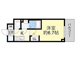 阪急京都本線 淡路駅 徒歩2分の賃貸マンション 10階1Kの間取り
