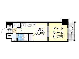 阪急宝塚本線 十三駅 徒歩5分の賃貸マンション 2階1DKの間取り